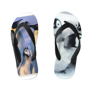 Baby its cold outside penguin kid's flip flops