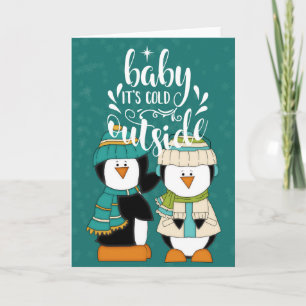 Baby It's Cold Outside Penguins Card