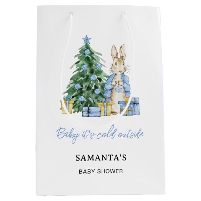 Baby it's cold outside Peter Rabbit Medium Gift Bag (Front)