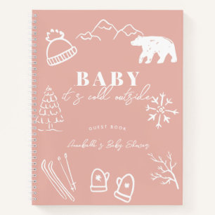 Baby It's Cold Outside Pink Baby Shower Guest Book