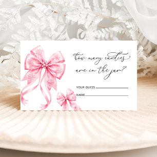 Baby Its Cold Outside Pink Bow How Many Candies Enclosure Card