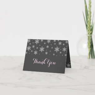 Baby it's Cold Outside Pink Thank You Card