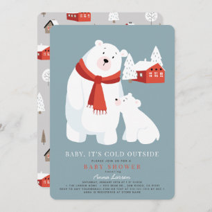 Baby It's Cold Outside Polar Bear Baby Shower Invitation