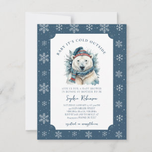Baby It's Cold Outside Polar Bear Baby Shower  Invitation