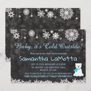 Baby Its Cold Outside polar bear Baby Shower Invitation