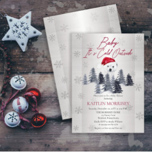 Baby It's Cold Outside Polar Bear Baby Shower Invitation