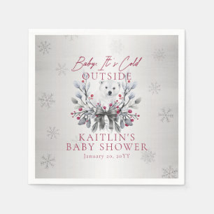 Baby It's Cold Outside Polar Bear Baby Shower Napkin