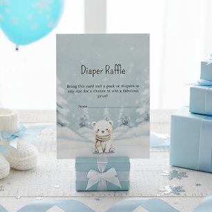 Baby It's Cold Outside Polar Bear Diaper Raffle  Enclosure Card