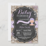 Baby its Cold Outside Purple Girl Baby Shower Invitation<br><div class="desc">Baby its Cold Outside Rustic Winter Baby Shower invitation. Purple Snowflake. Rustic Wood Chalkboard Background. Country Vintage Retro Barn. Girl Baby Shower Invitation. Winter Holiday Baby Shower Invite. Blue and White Snowflakes. For further customisation,  please click the "Customise it" button and use our design tool to modify this template.</div>