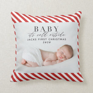 baby its cold outside red and white babys first cushion