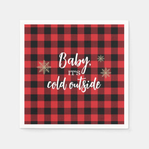 Baby It's Cold Outside Red Plaid Napkin