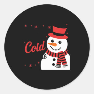 Baby It's Cold Outside Retro Christmas Long Sleeve Classic Round Sticker