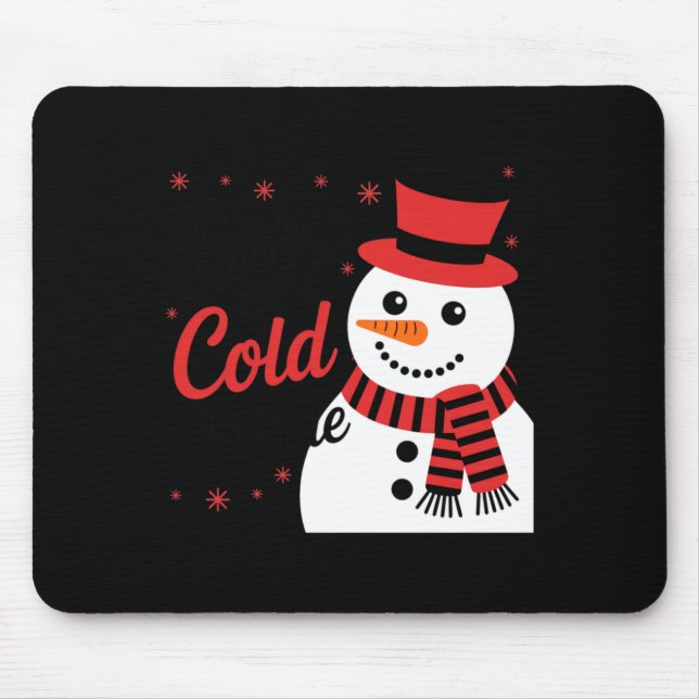 Baby It's Cold Outside Retro Christmas Long Sleeve Mouse Mat (Front)