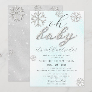 Baby Its Cold Outside Rhinestones Glitter Shower Invitation