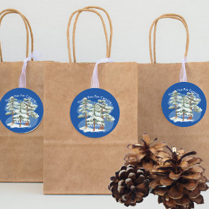 Baby its cold outside royal blue thank you classic round sticker