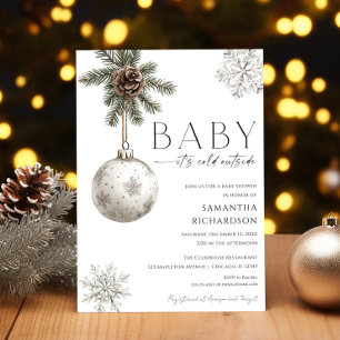 Baby it's cold outside rustic boho baby shower invitation