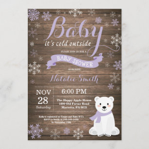 Baby Its Cold Outside Rustic Winter Baby Shower Invitation