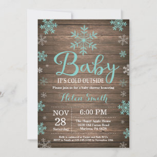 Baby Its Cold Outside Rustic Winter Baby Shower Invitation