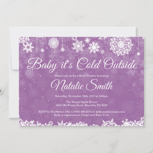 Baby Its Cold Outside Rustic Winter Baby Shower Invitation (Front)