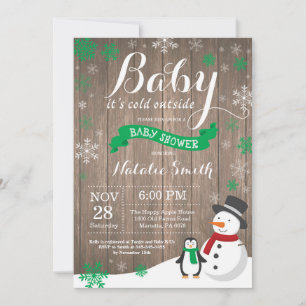 Baby Its Cold Outside Rustic Winter Baby Shower Invitation