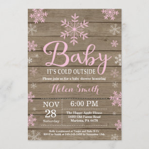 Baby Its Cold Outside Rustic Winter Baby Shower Invitation