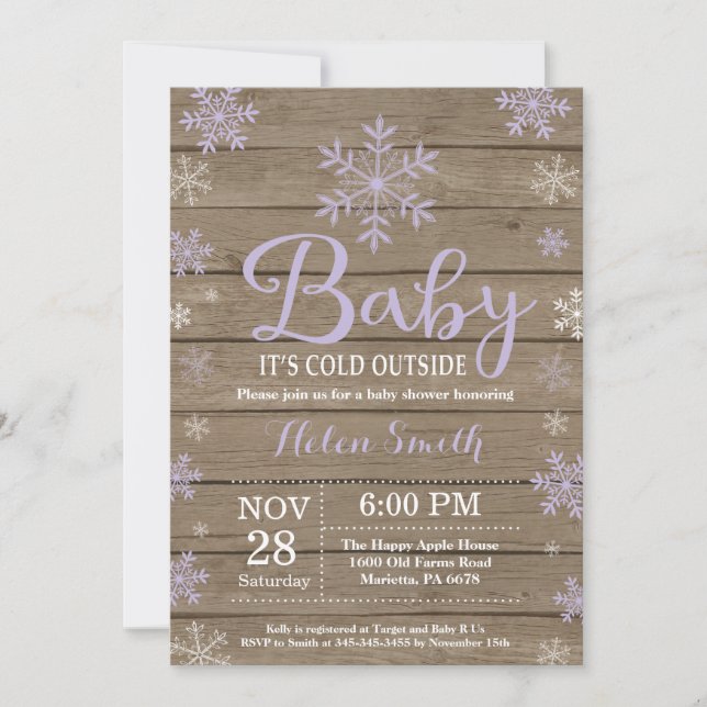 Baby Its Cold Outside Rustic Winter Baby Shower Invitation (Front)