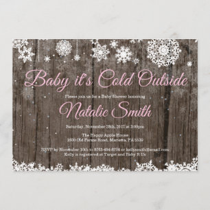 Baby Its Cold Outside Rustic Winter Baby Shower Invitation