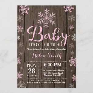 Baby Its Cold Outside Rustic Winter Baby Shower Invitation