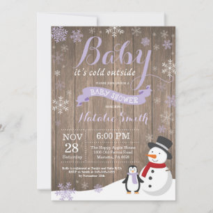 Baby Its Cold Outside Rustic Winter Baby Shower Invitation