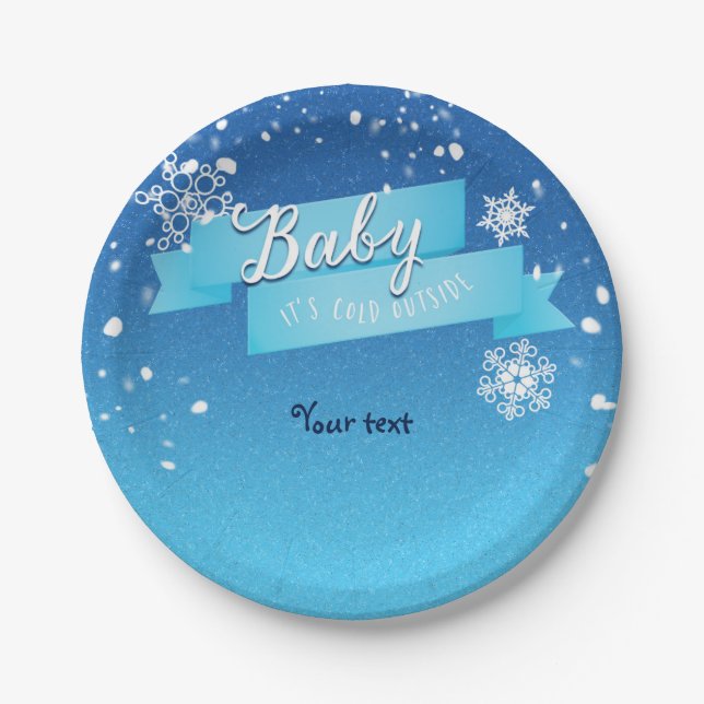 Baby it's Cold Outside Shower Winter Plates (Front)