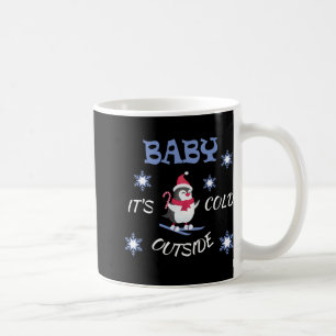 Baby Its Cold Outside Skiing Penguin T Shirt  Coffee Mug