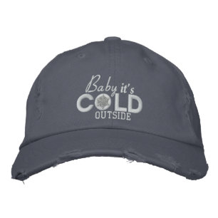 Baby It's Cold Outside Snow Embroidery Embroidered Hat