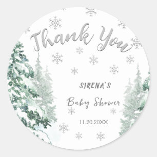 Baby it's Cold Outside   Snow Winter Baby Shower Classic Round Sticker