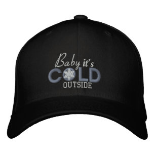 Baby It's Cold Outside Snowflake Design Embroidered Hat