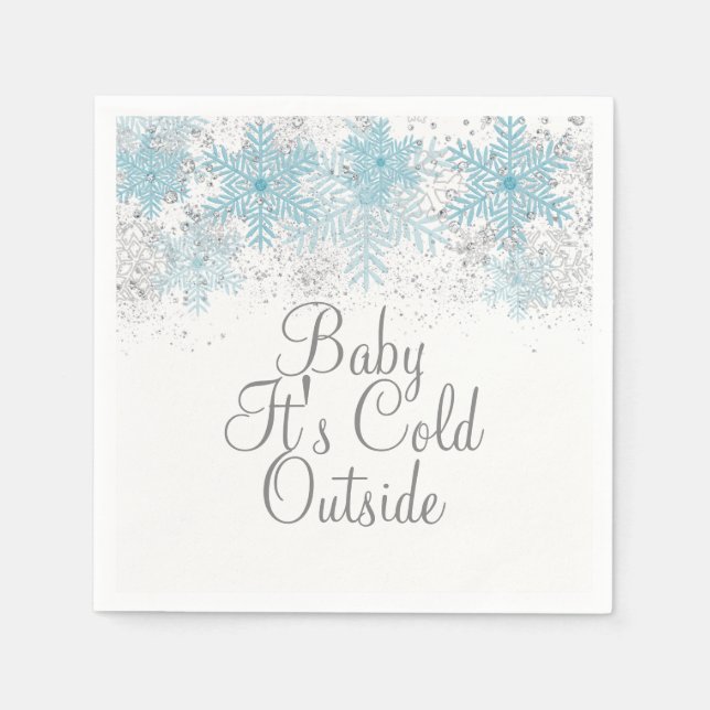Baby It's Cold Outside Snowflake Napkins (Front)