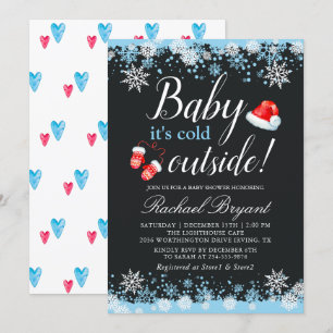 Baby Its Cold Outside Snowflakes Cute Baby Shower Invitation