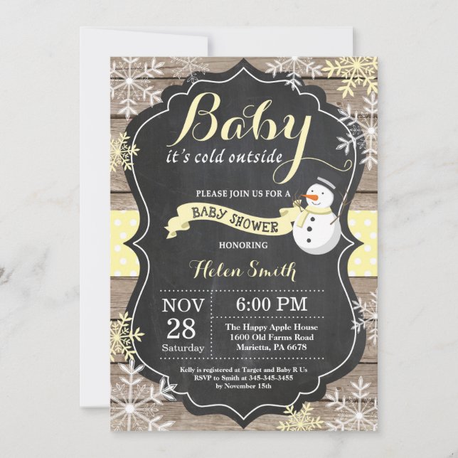 Baby its Cold Outside Snowman Baby Shower Invitation (Front)