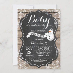 Baby its Cold Outside Snowman Baby Shower Invitation