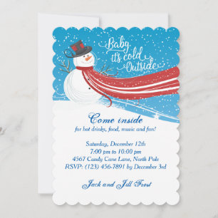 Baby It's Cold Outside Snowman Christmas Party Invitation