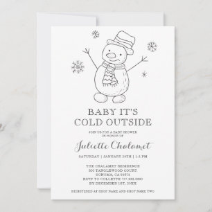 Baby It's Cold Outside Snowman Winter Baby Shower Invitation
