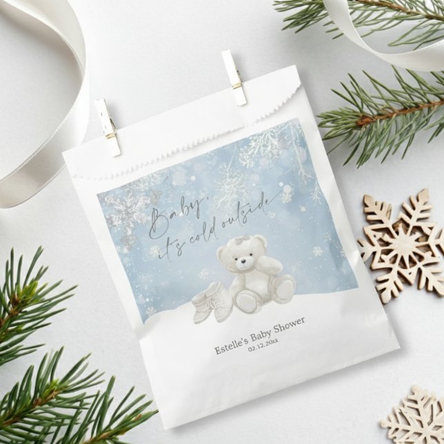 Baby, It's Cold Outside Teddy Bear Winter Keepsake Favour Bags (Creator Uploaded)