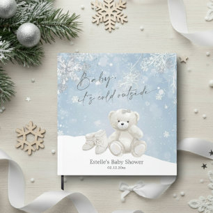 Baby, It's Cold Outside Teddy Bear Winter Keepsake Guest Book