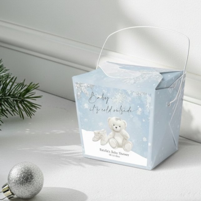 Baby, It's Cold Outside Teddy Bear Wonderland  Favour Box (Creator Uploaded)
