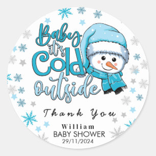 baby its cold outside thank you classic round sticker