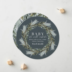 Baby it's cold outside watercolor baby shower announcement
