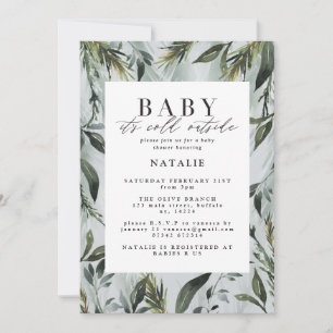 Baby it's cold outside watercolor  baby shower announcement