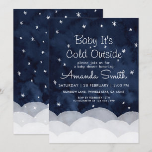 Baby It's Cold Outside Whimsical Baby Shower Invitation