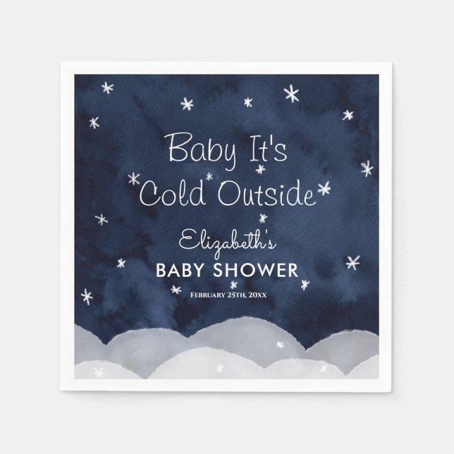 Baby It's Cold Outside Whimsical Baby Shower  Napkin (Front)