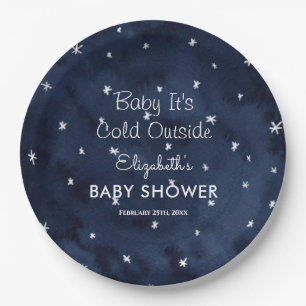 Baby It's Cold Outside Whimsical Baby Shower Paper Plate