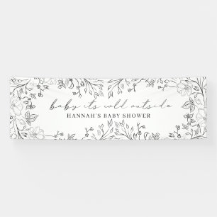 Baby its cold outside Whimsical Floral Line Art Banner